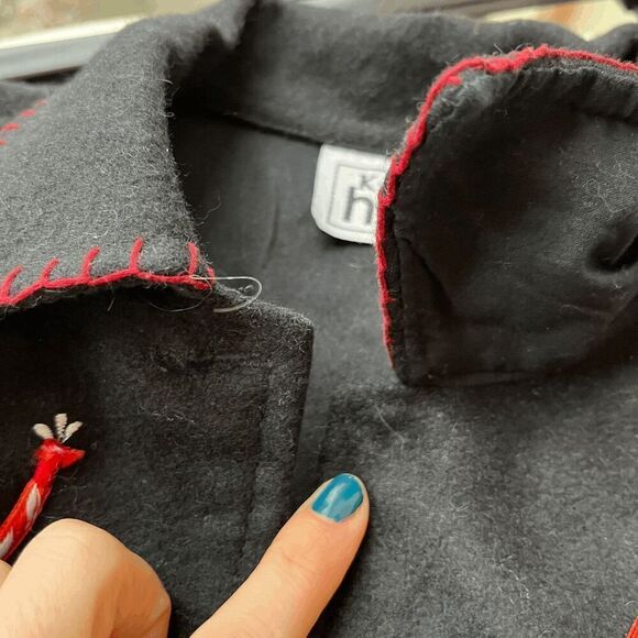 Keren Hart Embroidered Wool Vest Ice Skates Holiday Motif Size M Christmas - Picture 4 of 12